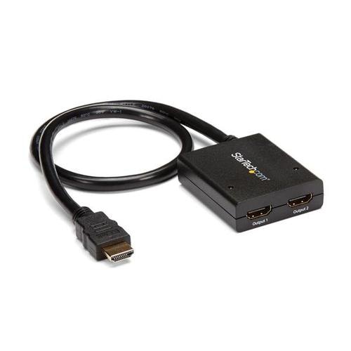 StarTech.com 4K HDMI 2-Port Video Splitter  1x2 HDMI Splitter  Powered by USB or Power Adapter  4K 30Hz