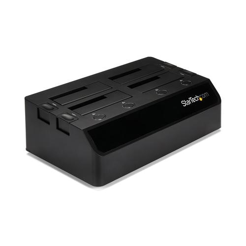 StarTech.com 4-Bay USB 3.0 to SATA Hard Drive Docking Station, USB Hard Drive Dock, External 2.5/3.5 SATA III SSD/HDD Docking Station, Hot-Swap Hard Drive Bay, Top-Loading