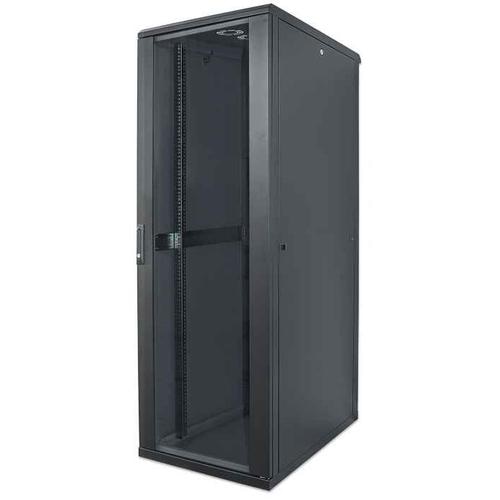 Intellinet Network Cabinet, Free Standing (Standard), 22U, Usable Depth 123 to 573mm/Width 503mm, Black, Flatpack, Max 1500kg, Server Rack, IP20 rated, 19, Steel, Multi-Point Door Lock, One Lock Per Side Panel, Three Year Warranty