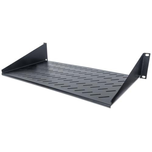 Intellinet 19 Cantilever Shelf, 2U, 2-Point Front Mount, 250mm Depth, Max 25kg, Black, Three Year Warranty