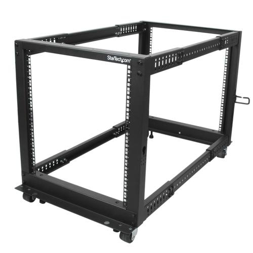 StarTech.com 12U 19 Open Frame Server Rack - 4 Post Adjustable Depth 22-40 Mobile - Free Standing Rolling Network/Computer Equipment Data Rack - Dell PowerEdge HP ProLiant ThinkServer