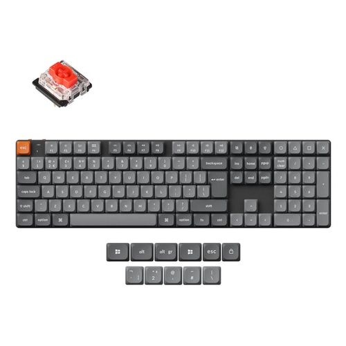 Keychron K5 Max keyboard Universal USB + RF Wireless + Bluetooth QWERTY UK English Black, Grey