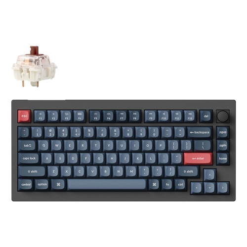 Keychron V1 Max keyboard Universal USB + RF Wireless + Bluetooth QWERTY UK English Black, Grey
