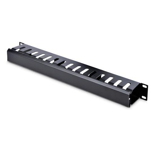 StarTech.com 1U Horizontal Finger Duct Rack Cable Management Panel with Cover