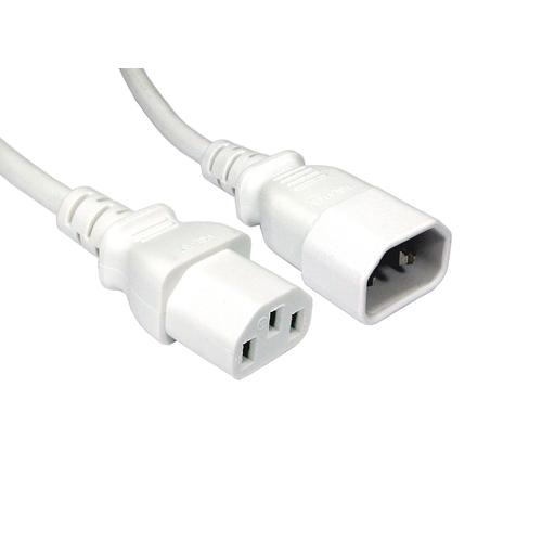 Cables Direct IEC Extension Cable C13 / C14 1.8m White C14 coupler C13 coupler