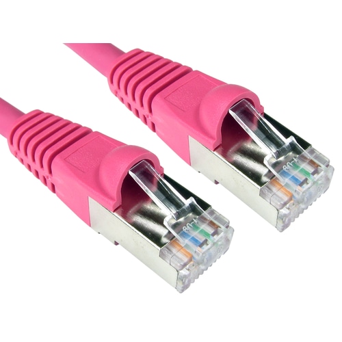 Cables Direct Cat6a, 15m networking cable Pink S/FTP (S-STP)