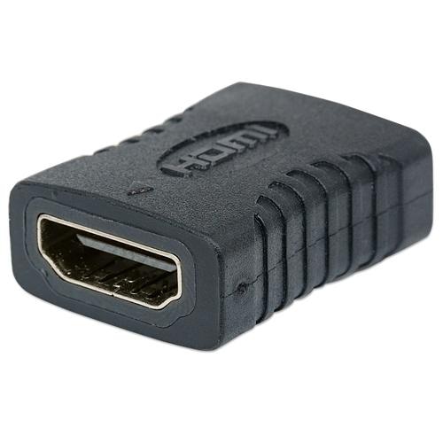 Manhattan HDMI Coupler, 4K@60Hz (Premium High Speed), Female to Female, Straight Connection, Black, Equivalent to GCHDMIFF, Ultra HD 4k x 2k, Fully Shielded, Gold Plated Contacts, Lifetime Warranty, Polybag