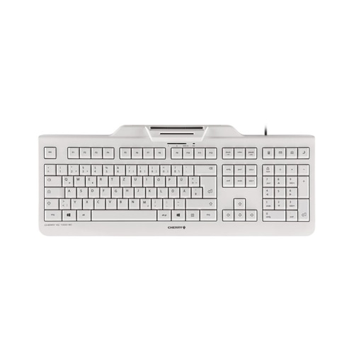 CHERRY KC 1000 SC Corded Smartcard Keyboard, Light Grey, USB (QWERTY - UK)