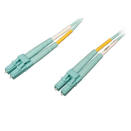 Tripp Lite N820-15M-OM4 100G Duplex Multimode 50/125 OM4 LSZH Fiber Optic Cable (LC/LC), Aqua, 15 m