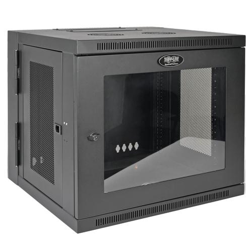 Tripp Lite SRW10USG SmartRack 10U Low-Profile Switch-Depth Wall-Mount Small Rack Enclosure, Clear Acrylic Window, Hinged Back