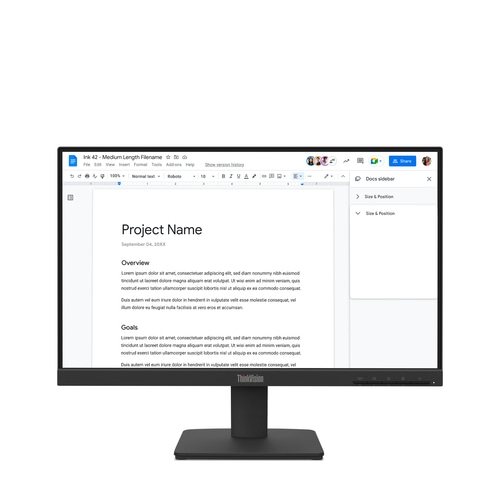 Lenovo ThinkVision S22-4e LED display 54.6 cm (21.5) 1920 x 1080 pixels Full HD Black