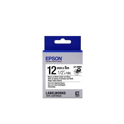 Epson Label Cartridge Iron on LK-4WBQ Black/White 12mm (5m)