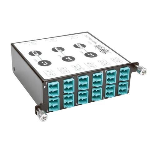 Tripp Lite N484-3M8-LC12 40/100Gb Breakout Cassette, 40Gb to 4 x 10Gb, 100Gb to 4 x 25Gb, (x3) 8-Fiber MTP/MPO to (x12) LC Duplex, Type-B Polarity