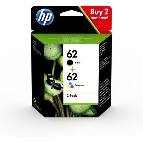 HP 62 2-pack Black/Tri-color Original Ink Cartridges