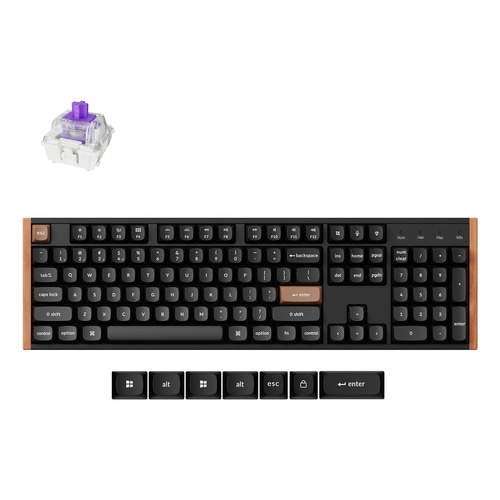 Keychron K10 HE keyboard Gaming USB + RF Wireless + Bluetooth QWERTY UK English Black, Wood