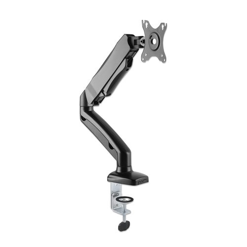 Manhattan TV & Monitor Mount, Desk, Full Motion (Spring), Screen Sizes: 10-27, Black, C-Clamp or Grommet Assembly, VESA 75x75 to 100x100mm, Max 9kg