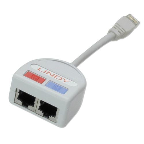 Lindy Shielded Port Doubler, 1 x 10/100Base-T + 1 x Voice/Token Ring to 1 Port