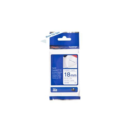 Brother TZe-FA4 label-making tape Blue on white