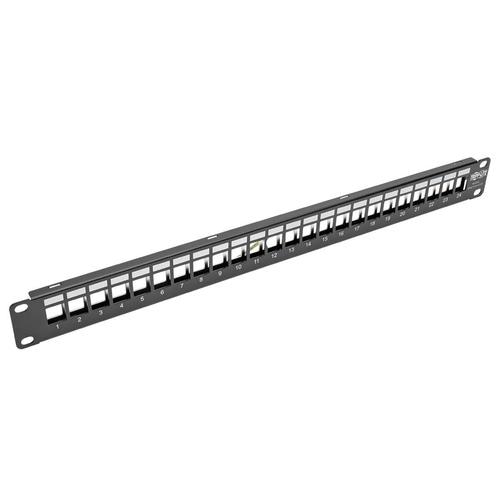 Tripp Lite N062-024-KJ-SH 24-Port 1U Rack-Mount Shielded Blank Keystone/Multimedia Patch Panel, RJ45 Ethernet, USB, HDMI, Cat5e/6