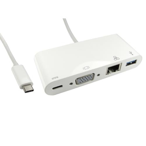 Cables Direct USB3C-VGA-COMBO USB graphics adapter 2048 x 1152 pixels White