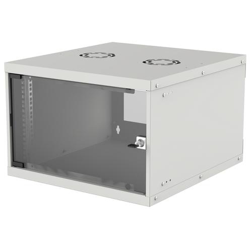 Intellinet Network Cabinet, Wall Mount (Basic), 6U, Usable Depth 340mm/Width 485mm, Grey, Flatpack, Max 50kg, Glass Door, 19, Parts for wall installation (eg screws and rawl plugs) not included, Three Year Warranty
