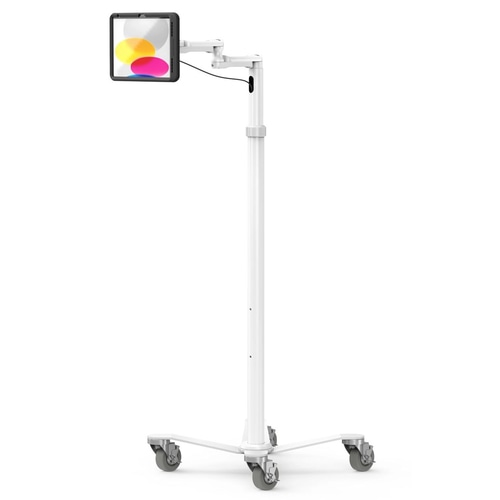 Compulocks iPad 10.9 10th Gen PowerMove Medical Rolling Cart Extended Black