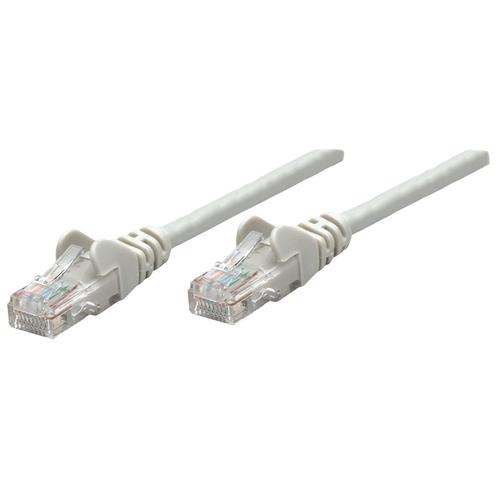 Intellinet Network Patch Cable, Cat6, 0.25m, Grey, CCA, U/UTP, PVC, RJ45, Gold Plated Contacts, Snagless, Booted, Lifetime Warranty, Polybag