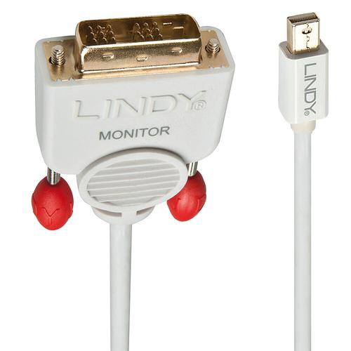 Lindy Mini DisplayPort to DVI-D Cable 5m, white