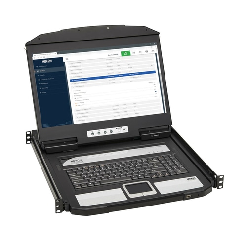 Tripp Lite B021-SWHD-K 1U Rack-Mount Short-Depth HDMI KVM Console KVM Switch with 18.5 in. LCD