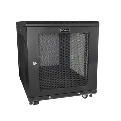 StarTech.com 19in 12U Server Rack Cabinet - 4-Post Adjustable Depth (2 to 30) Network Equipment Rack Enclosure w/Casters/Cable Management/1U Shelf/Locking Doors