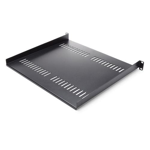 StarTech.com 1U Server Rack Shelf - Universal Vented Rack Mount Cantilever Tray for 19 Network Equipment Rack & Cabinet - Heavy Duty Steel  Weight Capacity 44lb/20kg - 16 Deep Shelf, Black