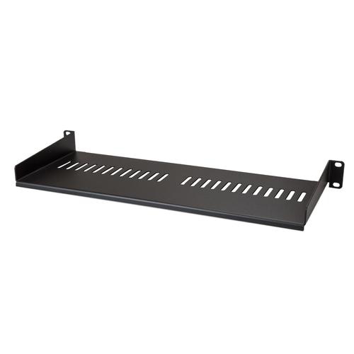 StarTech.com 1U Server Rack Shelf - Universal Vented Rack Mount Cantilever Tray for 19 Network Equipment Rack & Cabinet - Heavy Duty Steel  Weight Capacity 44lb/20kg - 7 Deep Shelf, Black
