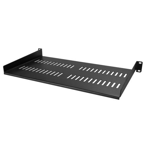 StarTech.com 1U Server Rack Shelf - Universal Vented Rack Mount Cantilever Tray for 19 Network Equipment Rack & Cabinet - Heavy Duty Steel  Weight Capacity 50lb/23kg - 10 Deep Shelf, Black