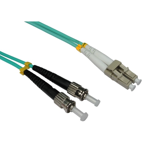 Cables Direct FB3M-LCST-020 fibre optic cable 2 m LC ST OM3 Aqua colour, Blue