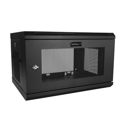 StarTech.com 2 Post 6U 19 Wall Mount Network Cabinet - 15 Deep Locking IT Switch Depth Enclosure - Vented Computer/Electronics Equipment Data Rack w/Shelf & Hook & Loop Tape /Assembled