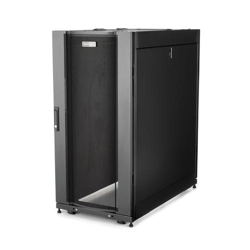 StarTech.com 25U Server Rack Cabinet - 4 Post Adjustable Depth 7-35 Locking Vented Mobile/Rolling Network/Data/IT Equipment Enclosure w/Casters/Hook & Loop Dell PowerEdge HP ProLiant