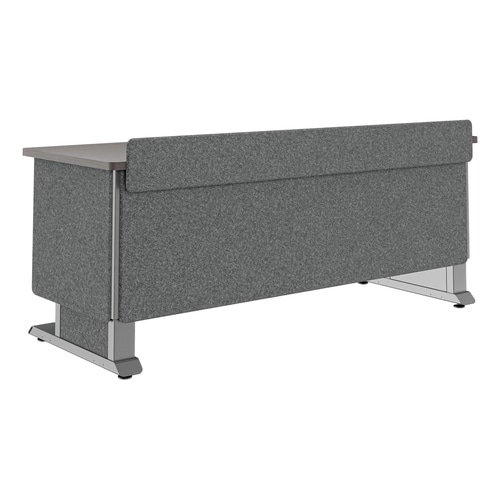 Middle Atlantic Products Forum Lectern, 72 Wide, Electrically Height Adjustable, Wilsonart Asian Night, Graphite Powdercoat, Charcoal Gray Felt with Power for UK