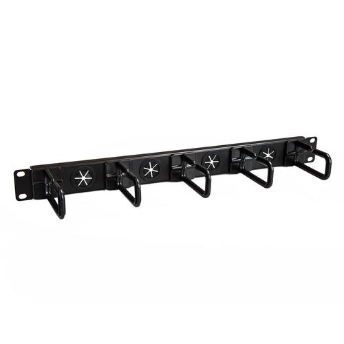 StarTech.com 1U 19 Cable Management Organizer - D Ring Hook Network/Server Rack Cord Manager - Data Center Horizontal Wire Panel with Passthrough Holes w/Mounting HW - EIA/ECA-310-E