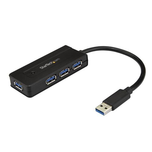 StarTech.com 4 Port USB 3.0 Hub (SuperSpeed 5Gbps) with Fast Charge  Portable USB 3.1 Gen 1 Type-A Laptop/Desktop Hub - USB Bus Power or Self Powered for High Performance  Mini/Compact~4 Port USB 3.0 Hub (SuperSpeed 5Gbps) with Fast Charge  Portable USB 3.2 Gen1 Type-A Laptop/Desktop Hub - USB Bus Power or Self Powered for High Performance  Mini/Compact
