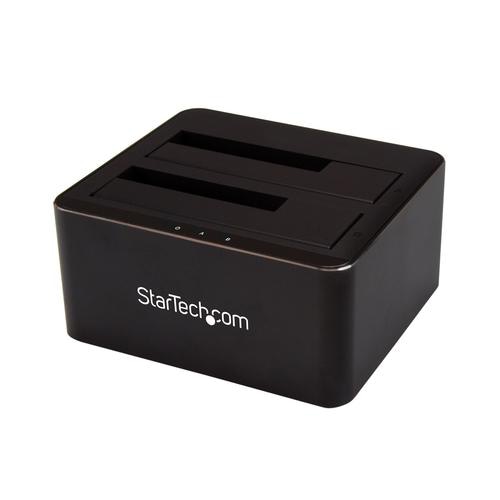 StarTech.com Dual-Bay USB 3.0 to SATA Hard Drive Docking Station, USB Hard Drive Dock, External 2.5/3.5 SATA I/II/III SSD/HDD Docking Station, Hot-Swap Hard Drive Bays, Top-Loading