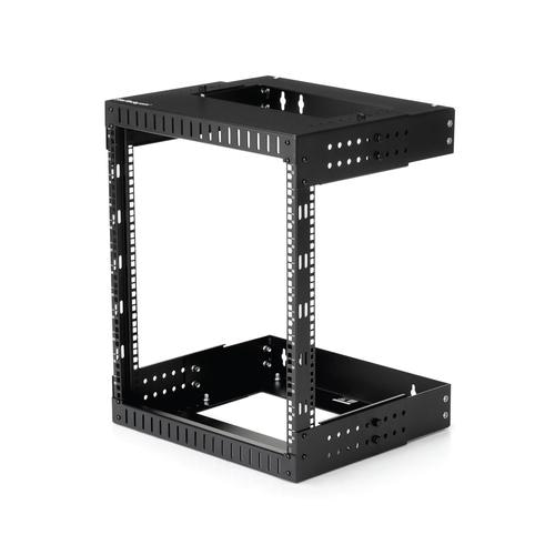 StarTech.com 12U 19 Wall Mount Network Rack - Adjustable Depth 12-20 2 Post Open Frame Server Room Rack for AV/Data/ IT Communication/Computer Equipment/Switch w/Cage Nuts & Screws