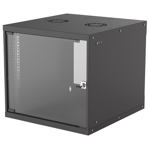Intellinet Network Cabinet, Wall Mount (Basic), 9U, Usable Depth 500mm/Width 485mm, Black, Flatpack, Max 50kg, Glass Door, 19, Parts for wall installation (eg screws and rawl plugs) not included, Three Year Warranty