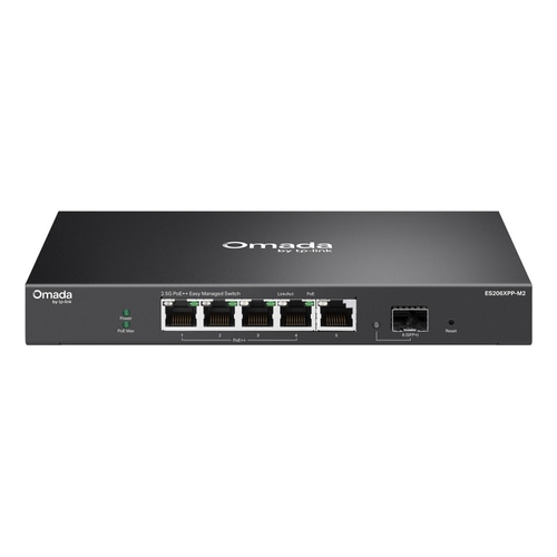 TP-Link ES206XPP-M2 network switch Managed L2 2.5G Ethernet (100/1000/2500) Power over Ethernet (PoE) Desktop/Wall-Mounting Black