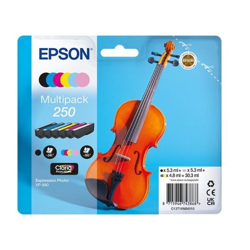 Epson 250 Violin Claria Photo HD ink cartridge 6 pc(s) Original Black, Cyan, Light Cyan, Light magenta, Magenta, White