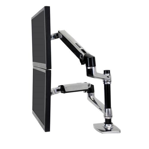 Ergotron LX Series Dual Stacking Arm 61 cm (24) Silver Desk