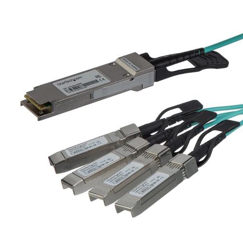StarTech.com AOC Breakout Cable for Cisco QSFP-4X10G-AOC5M - 5m/16.4ft 40G 1x QSFP+ to 4x SFP+ AOC Cable - 40GbE QSFP+ Active Optical Fiber - 40Gbps QSFP Plus/Transceiver Module Breakout Cable - C9300 C3850 (QSFP4X10GAO5)~AOC Breakout Cable for Cisco QSFP-4X10G-AOC5M - 5m/16.4ft 40G 1x QSFP+ to 4x SFP+ AOC Cable - 40GbE QSFP+ Active Optical Fiber - 40Gbps QSFP Plus/Transceiver Module Breakout Cable - C9300 C3850