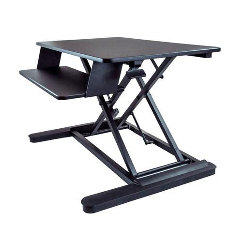 StarTech.com Sit Stand Desk Converter with Keyboard Tray - Large 35 x 21 Surface - Height Adjustable Ergonomic Desktop/Tabletop Standing Workstation - Holds 2 Monitors - Pre-Assembled