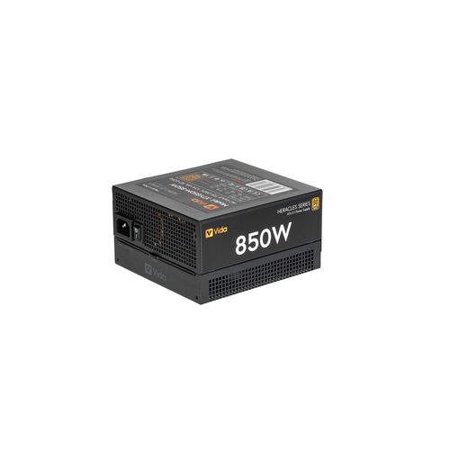 VIDA 850W Heracles Black ATX 3.1 Gaming PSU, 80+ Bronze, 14cm Ultra-Quiet FDM Fan, Flat Black Cables, PCIe 5.1, Power Lead Not Included power supply unit 24-pin ATX