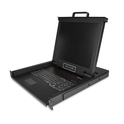 StarTech.com Rackmount KVM Console - Single Port VGA KVM with 17 LCD Monitor for Server Rack - Fully Featured Universal 1U LCD KVM Drawer w/Cables & Hardware - USB Support - 50,000 MTBF