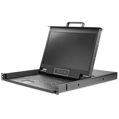 StarTech.com Rackmount KVM Console HD 1080p - Single Port VGA KVM with 17 LCD Monitor for Server Rack - Fully Featured 1U LCD KVM Drawer w/Cables & Hardware - USB Support - 50,000 MTBF